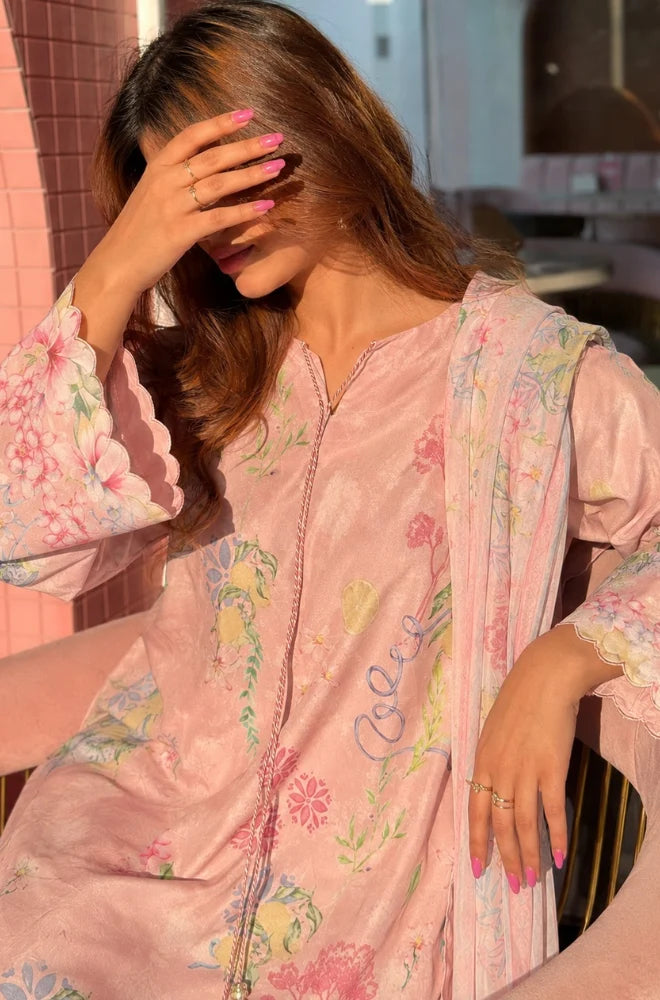 BlueFery - 3PC Lawn Printed Shirt With Lawn Printed Dupatta and Trouser - BFB0980