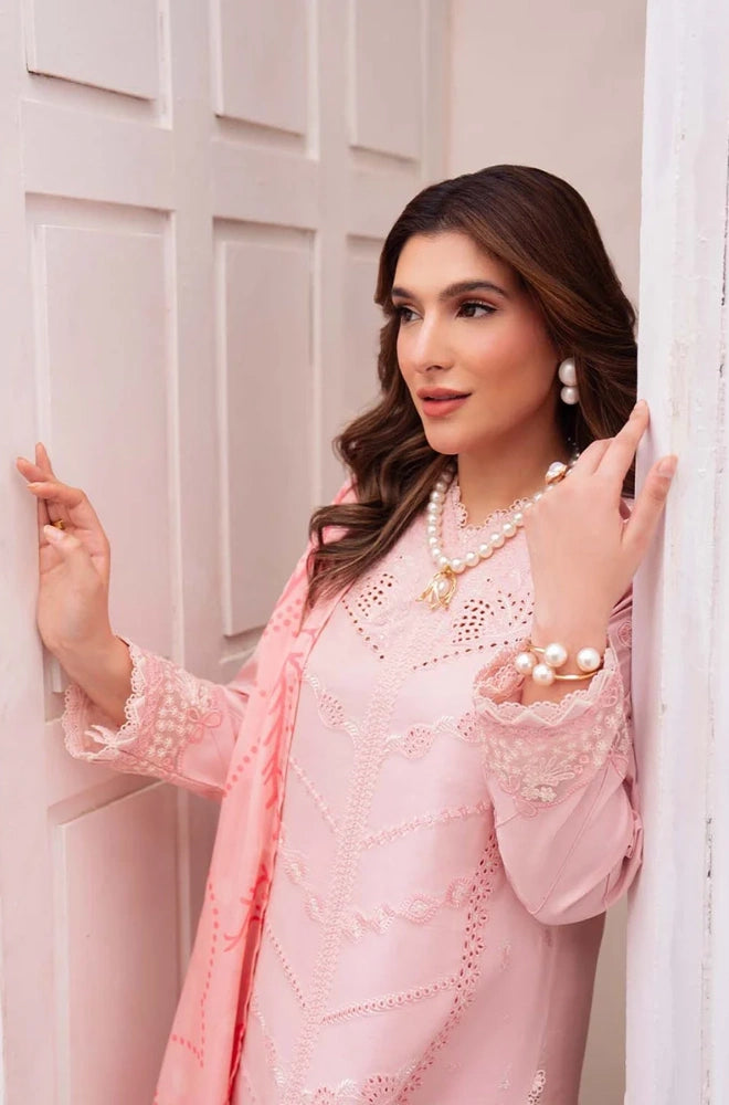 NEESHAY - 3PC Lawn Chikankari Embroidered Shirt With Monar Printed Dupatta and Trouser - BFB0838