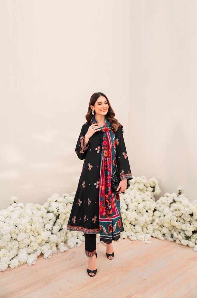 Zara Shahjahan - 3PC Dhanak Embroidered Suit - BFB0140