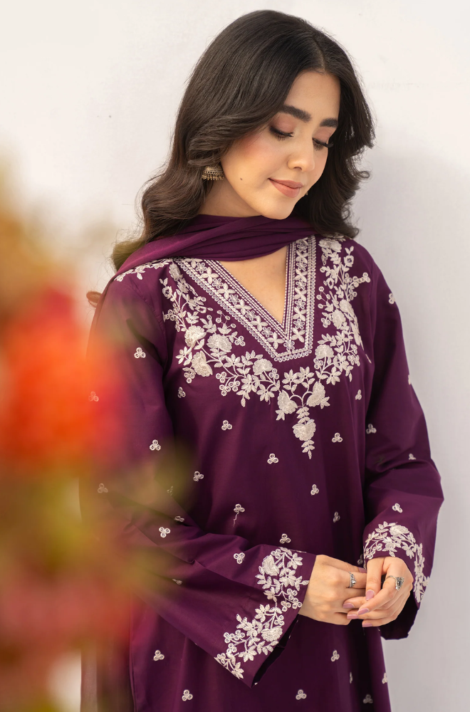 DANAE - Winter 3PC Dhanak Embroidered Suit - BFB0424