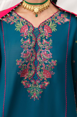Hussain Rehar - Winter 3PC Dhanak Embroidered Suit - BFB0580