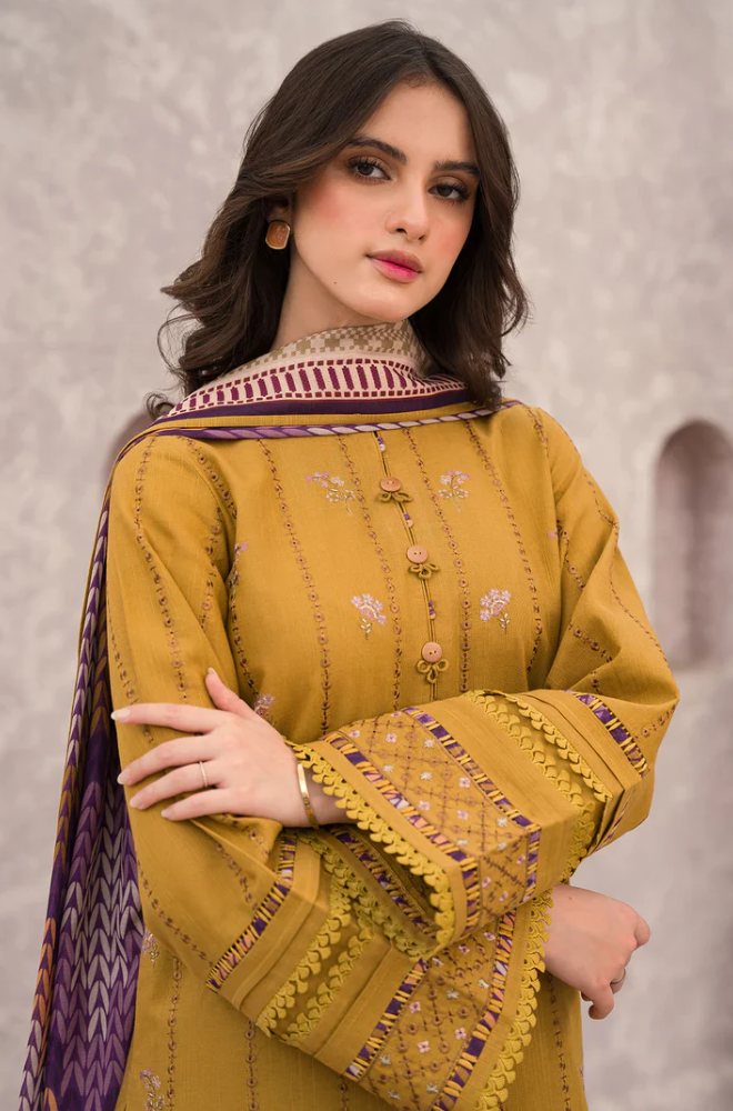 Jazmin - 3PC Lawn Embroidered Shirt With Chiffon Printed Dupatta and Trouser - BFB0895