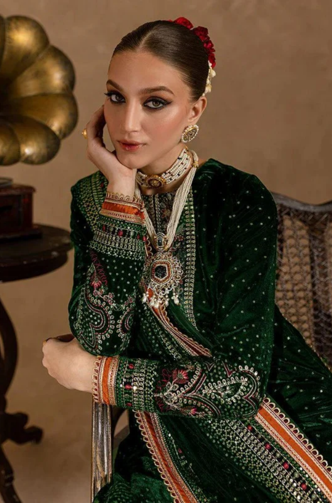 Winter 3PC Velvet Embroidered Suit - BFB0508