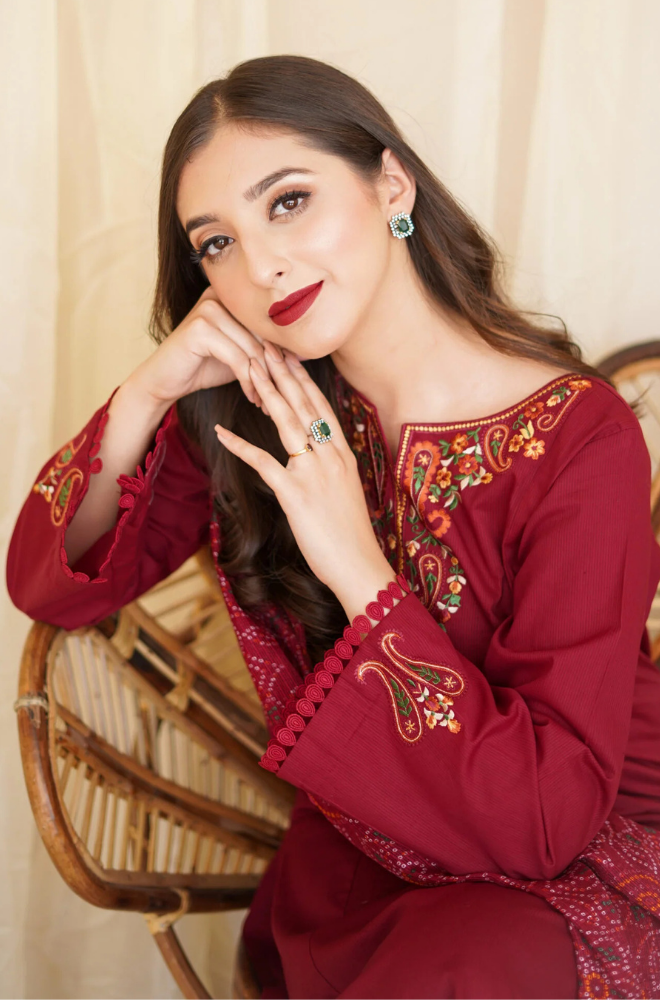 Asling - Winter 3PC Dhanak Embroidered Suit - BFB0412