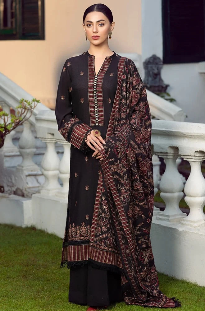 Bareeze - 3PC Dhanak Embroidered Suit - BFB01098