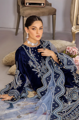 Boraque -Winter 3PC Velvet Embroidered Suit - BFB0558