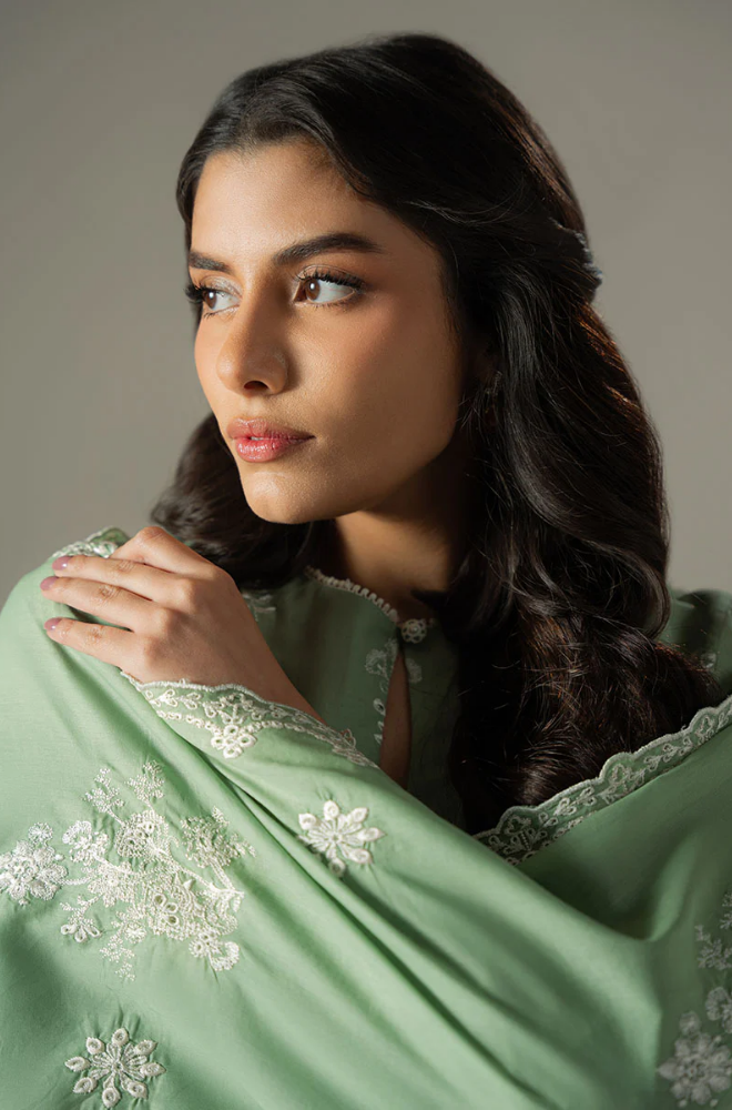 3PC Lawn Embroidered Shirt with Lawn Embroidered Dupatta and Trouser - BFB0675