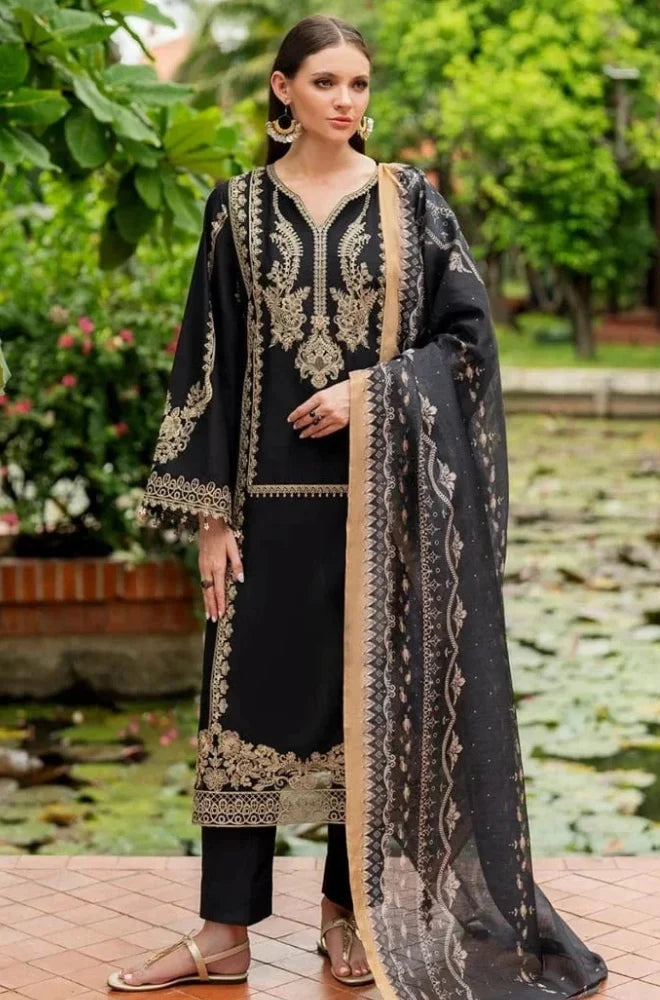 Baroque - 3PC Dhanak Embroidered Suit - BFB01096