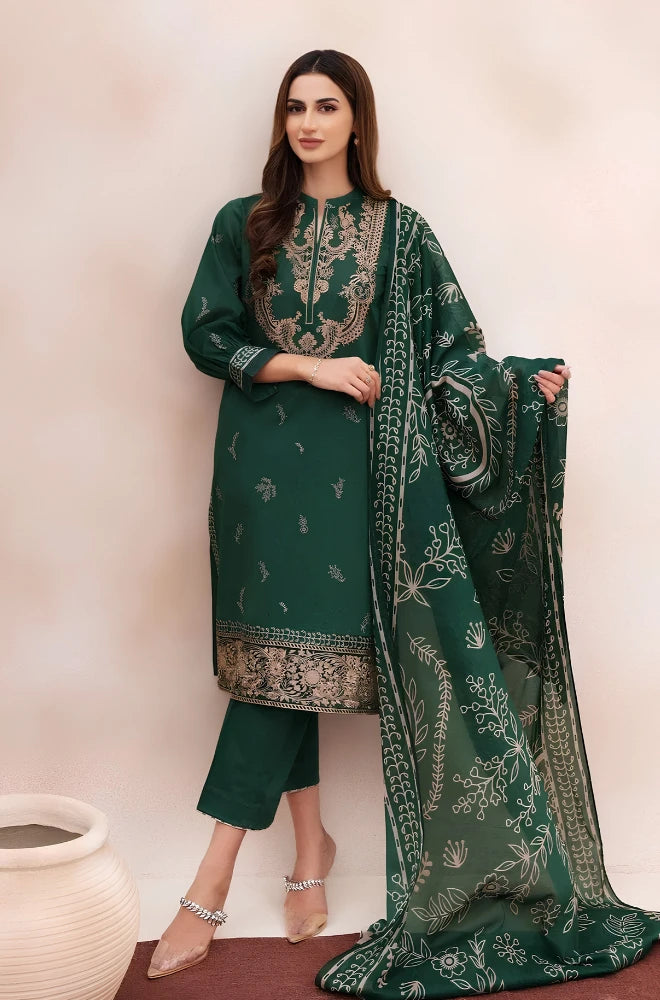 Sapphire - 3PC Dhanak Embroidered Suit - BFB01094