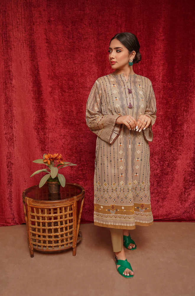 Urge - 3PC Khaddar Printed Suit - BFB0192