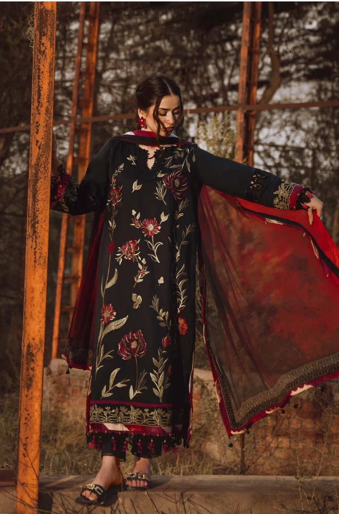 Nishat Linen - 3PC Dhanak Embroidered Suit - BFB01093