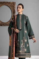 NishatLinen - 3PC Dhanak Embroidered Suit - BFB0152