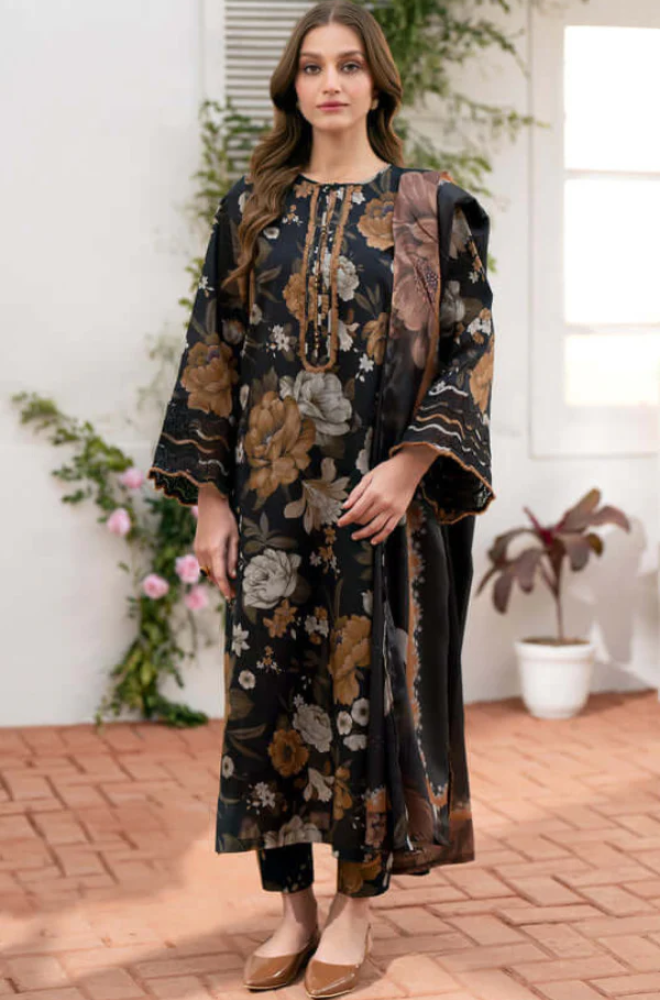 Baroque - Winter 3PC Khaddar Digital Printed Dress - BFU0500