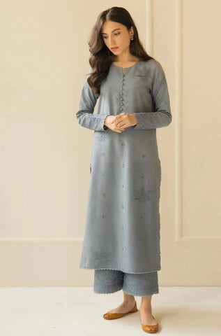 DYOT - 3PC Summer Lawn Embroidered Shirt with Organza Embroidered Dupatta and Trouser - BFB0796