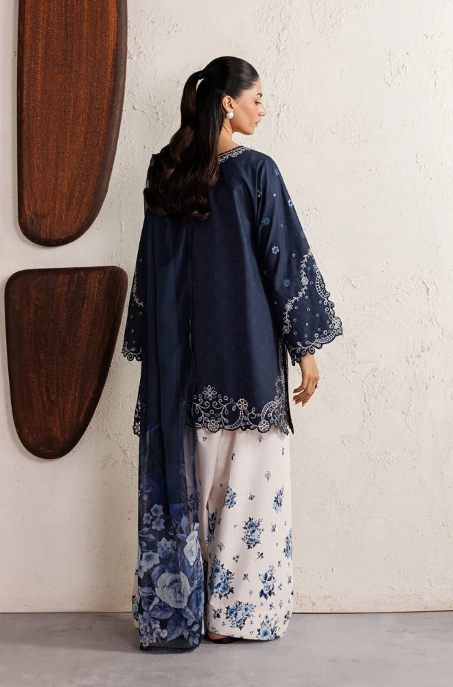 Iznik - 3PC Unstitched Dhanak Embroidered Shirt with Digital Printed Shawl and Trouser - BFB01162