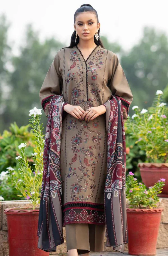 Bareeze - 3PC Dhanak Embroidered Suit - BFB0132