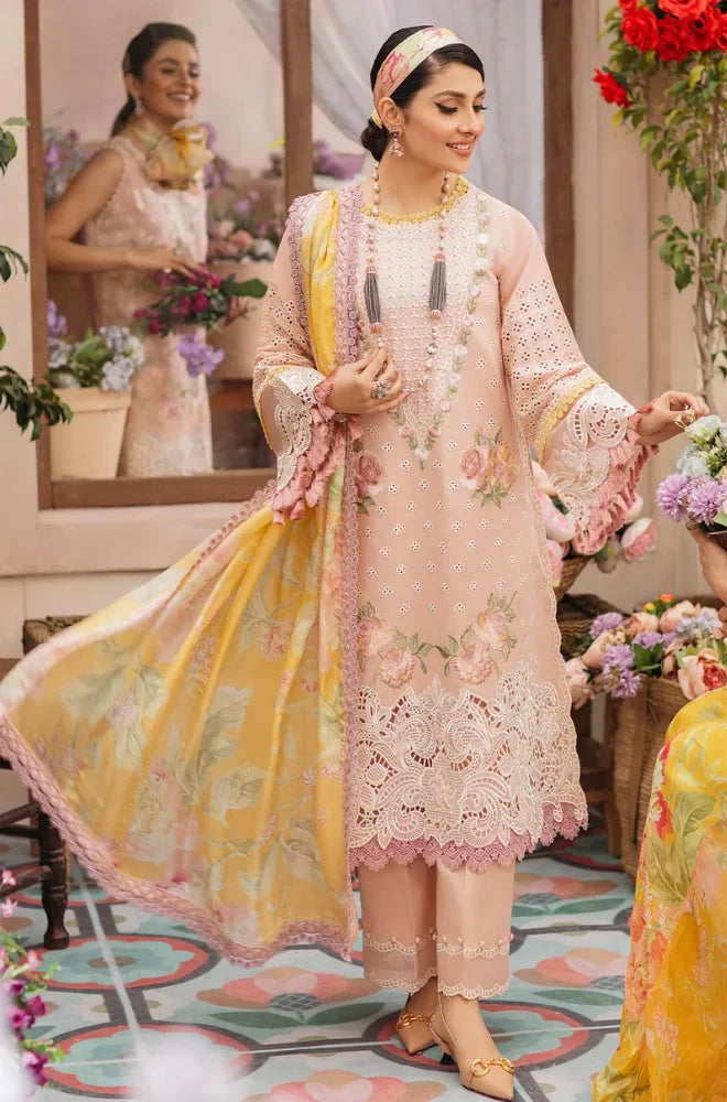 MUSHQ - 3PC Lawn Embroidered Shirt with Monar Printed Dupatta and Trouser- BFB0273