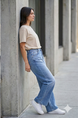 Everyday Comfort High-Rise Loose Jeans - Blue - BFJ010