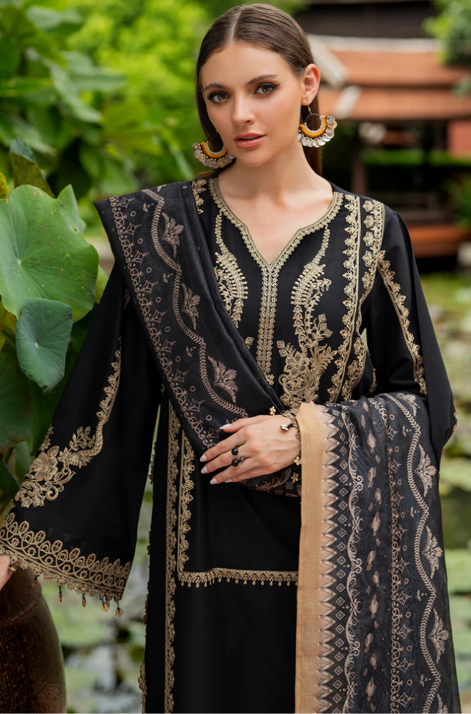 BAROQUE - Winter 3PC Dhanak Embroidered Suit - BFB0485