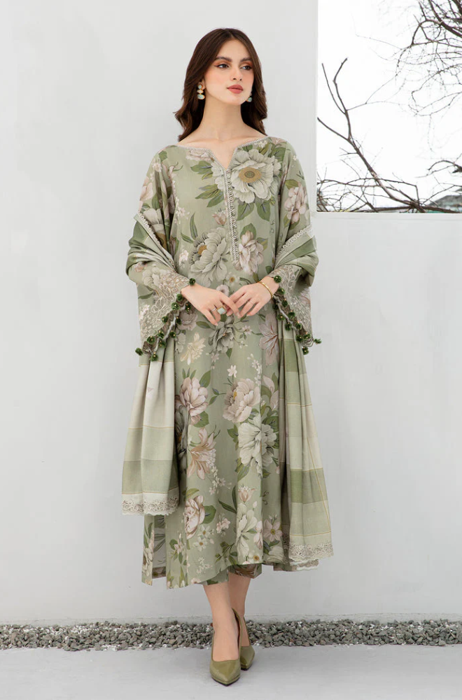 Sapphire - Winter 3PC Khaddar Digital Printed Dress - BFU0501