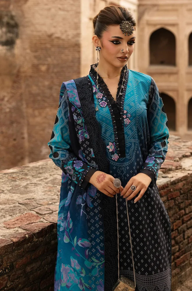 Charizma - 3PC Printed Lawn Suit With Lawn Printed Dupatta and Trouser - BFB0974