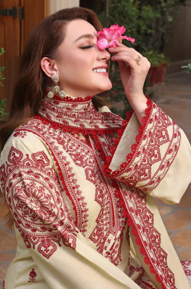 HUSSAIN REHAR - Winter 3PC Dhanak Embroidered Suit - BFB0476
