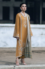 IZEL - Winter 3PC Dhanak Embroidered Suit - BFB0564