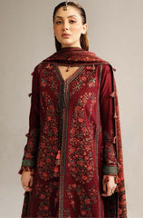 HUSSAIN REHAR - Winter 3PC Dhanak Embroidered Suit - BFB0462