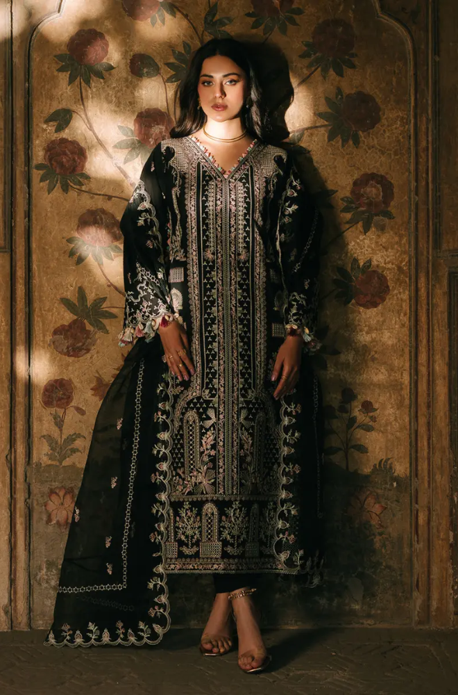 FIONA - 3PC Embroidered Lawn Shirt with Net Embroidered Dupatta and Trouser - BFB0823