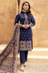 NishatLinen - 3PC Dhanak Embroidered Suit - BFB0119