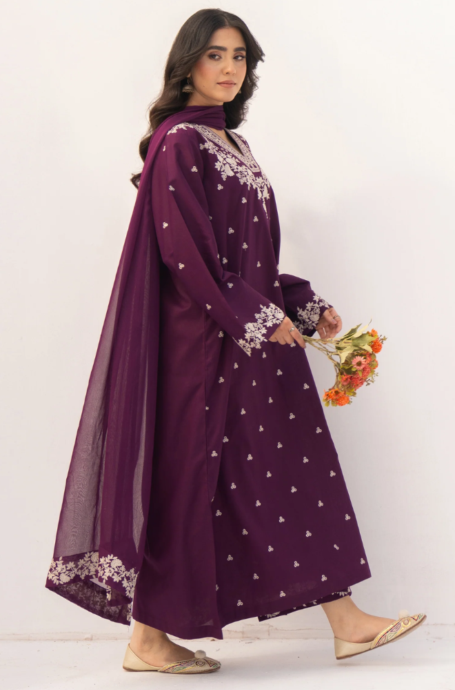 DANAE - Winter 3PC Dhanak Embroidered Suit - BFB0424