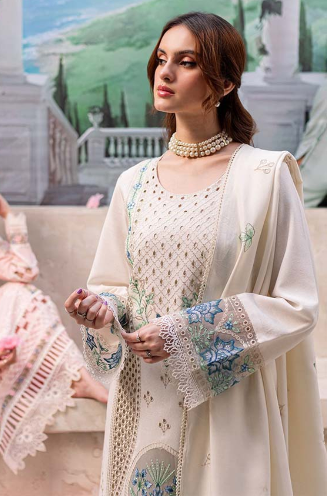 QalamKar - 3PC Lawn ChickenKari Embroidered Suit- BFB0292