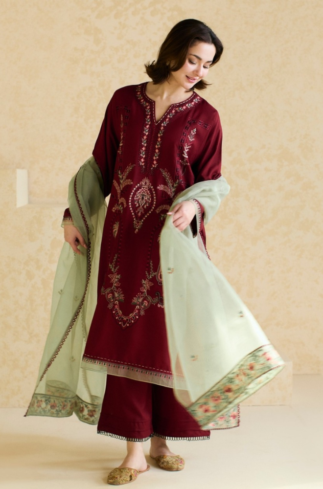 Mishkaa - 3PC Lawn Embroidered Suit - BFU0130