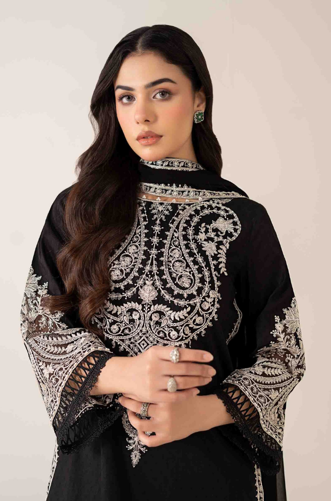 Maria B - Winter 3PC Dhanak Embroidered Suit - BFB0414