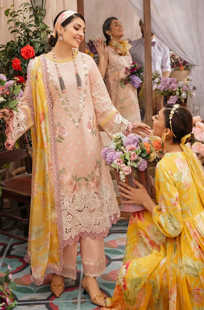MUSHQ - 3PC Lawn Embroidered Shirt with Monar Printed Dupatta and Trouser- BFB0273