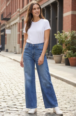 Modern Minimalist Baggy Jeans - Blue - BFJ011