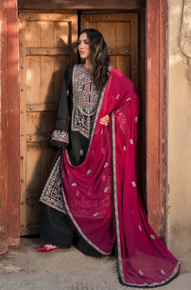 Zarposh - 3PC Dhanak Embroidered Shirt With Chiffon Embroidered Dupatta and Trouser - BFB0903