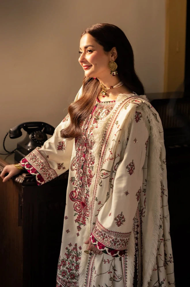 Asim Jofa - 3PC Dhanak Embroidered Shirt With Dhanak Embroidered Dupatta and Trouser - BFB0990