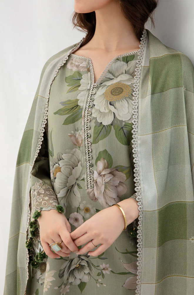 Sapphire - Winter 3PC Khaddar Digital Printed Dress - BFU0501