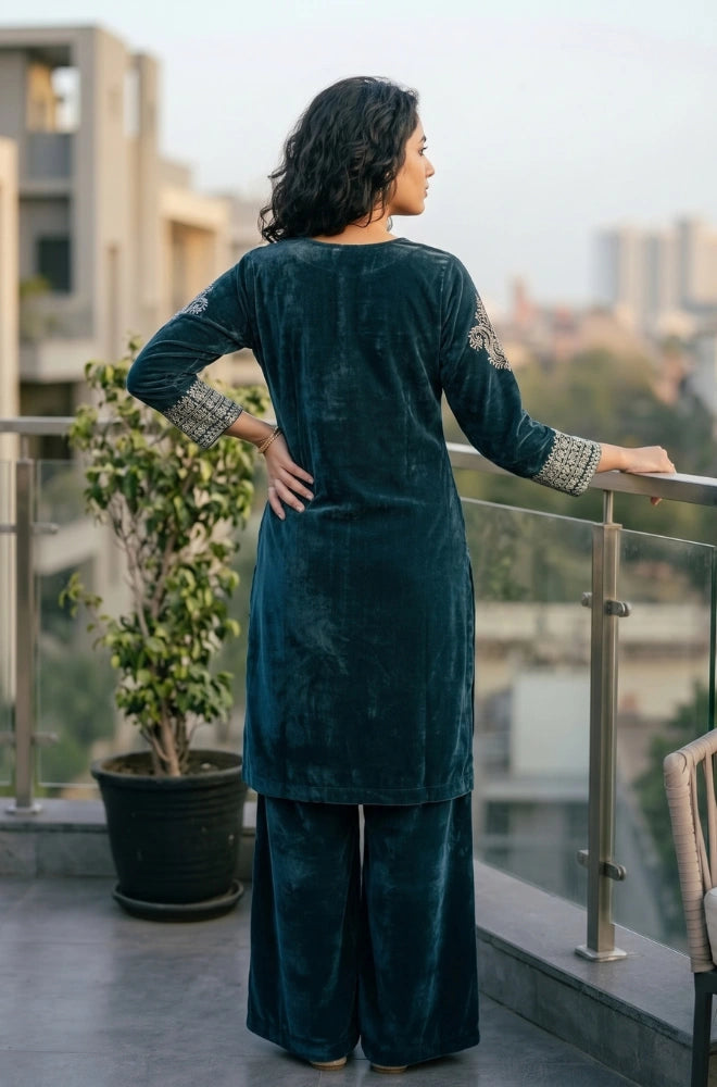 STITCHED - Nayelle 3PC Velvet Dress - FVL-01