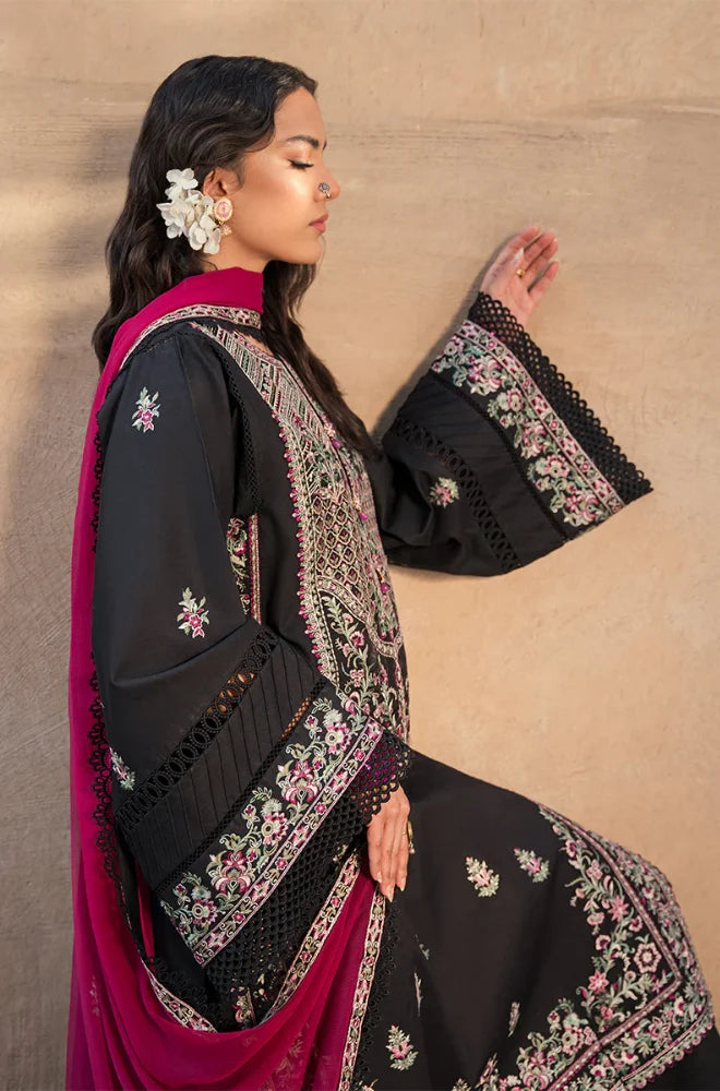 Zarposh - 3PC Dhanak Embroidered Shirt With Chiffon Embroidered Dupatta and Trouser - BFB0903