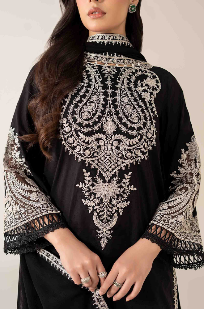 Maria B - Winter 3PC Dhanak Embroidered Suit - BFB0414