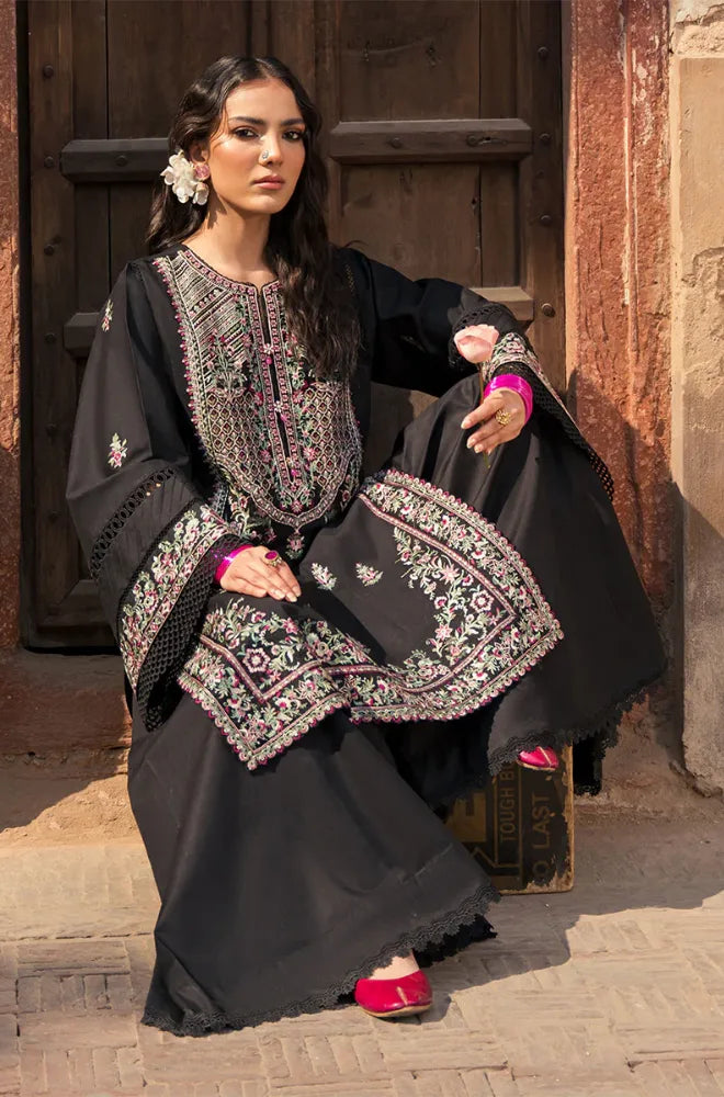 Zarposh - 3PC Dhanak Embroidered Shirt With Chiffon Embroidered Dupatta and Trouser - BFB0903