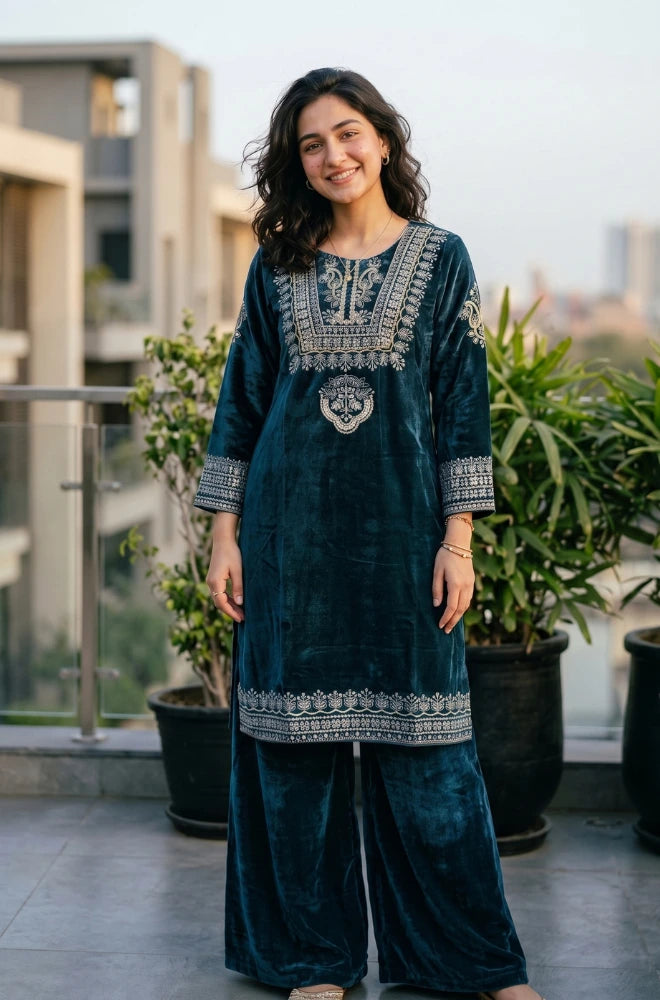 STITCHED - Nayelle 3PC Velvet Dress - FVL-01