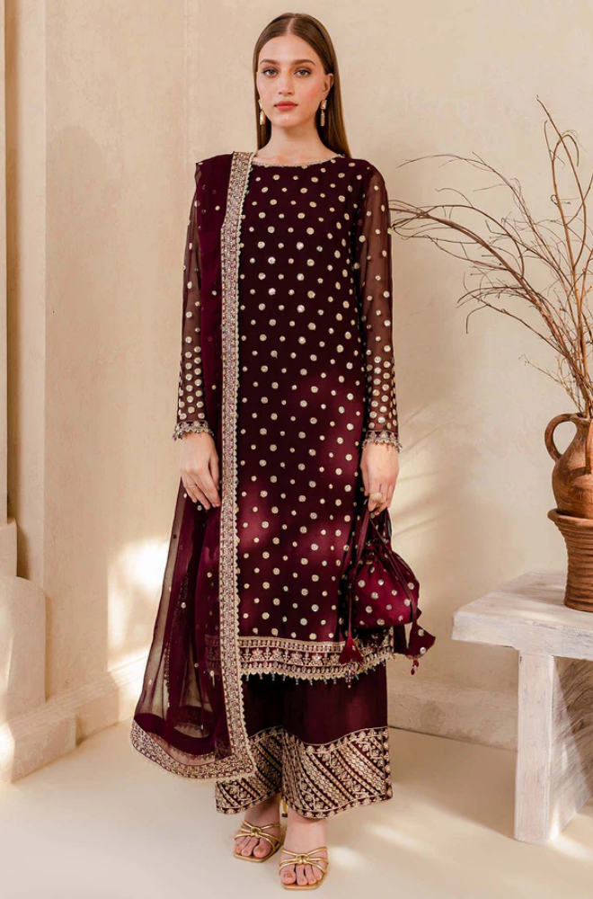 Jazmine - 3PC Velvet Embroidered Suit - BFB0175