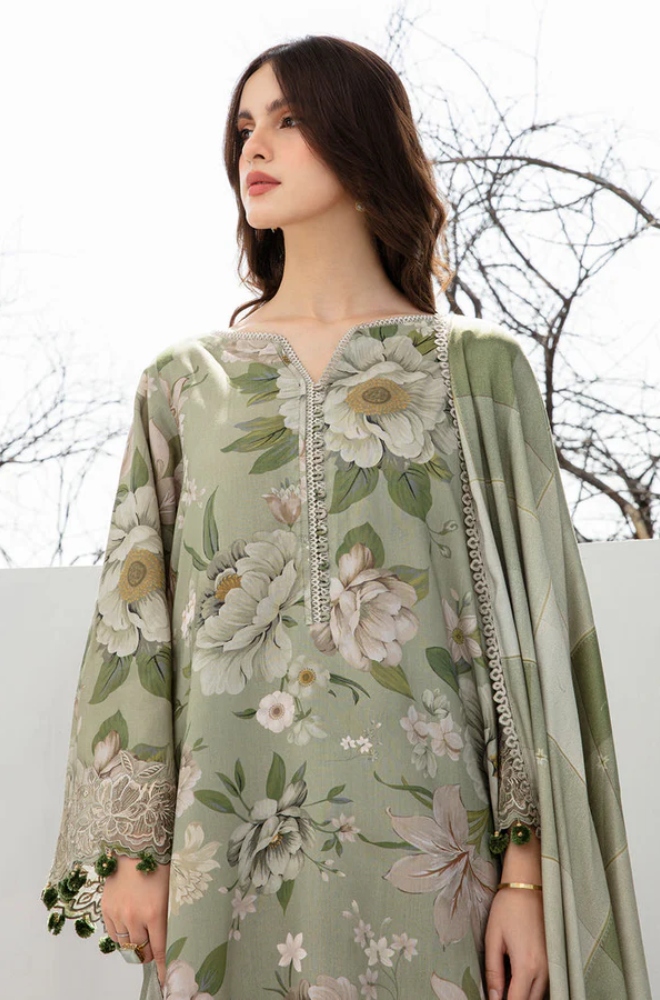 Sapphire - Winter 3PC Khaddar Digital Printed Dress - BFU0501