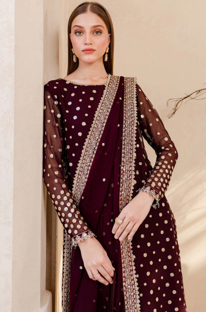 Jazmine - 3PC Velvet Embroidered Suit - BFB0175