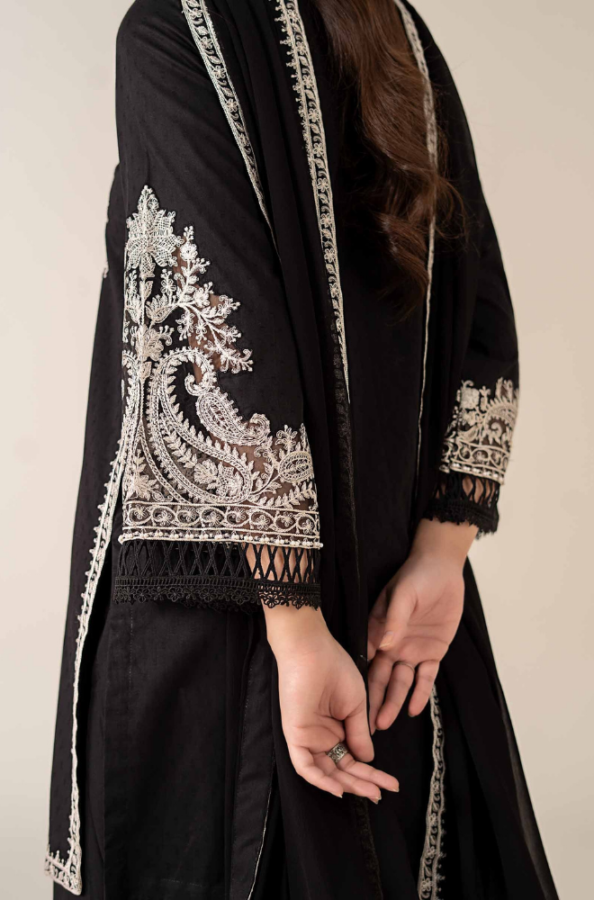 Maria B - Winter 3PC Dhanak Embroidered Suit - BFB0414
