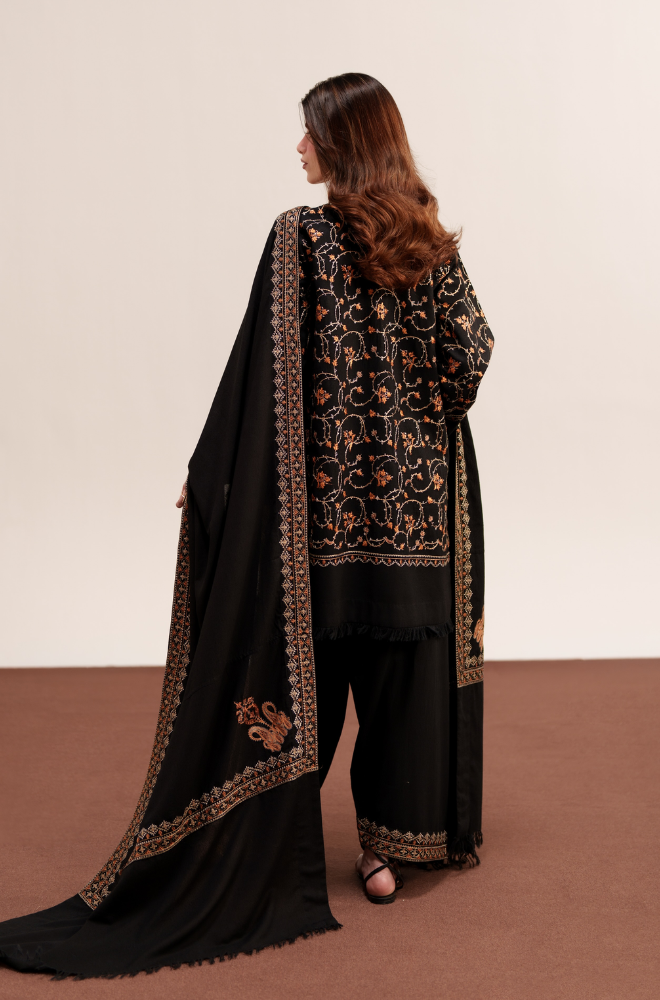 Lelani - 3PC Dhanak Embroidered Shirt With Dhanak Embroidered Dupatta and Trouser - BFB01167