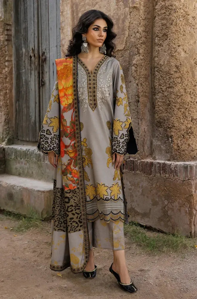 Charizma - 3PC Karandi Printed Shirt With Karandi Printed Dupatta and Trouser - BFB0949